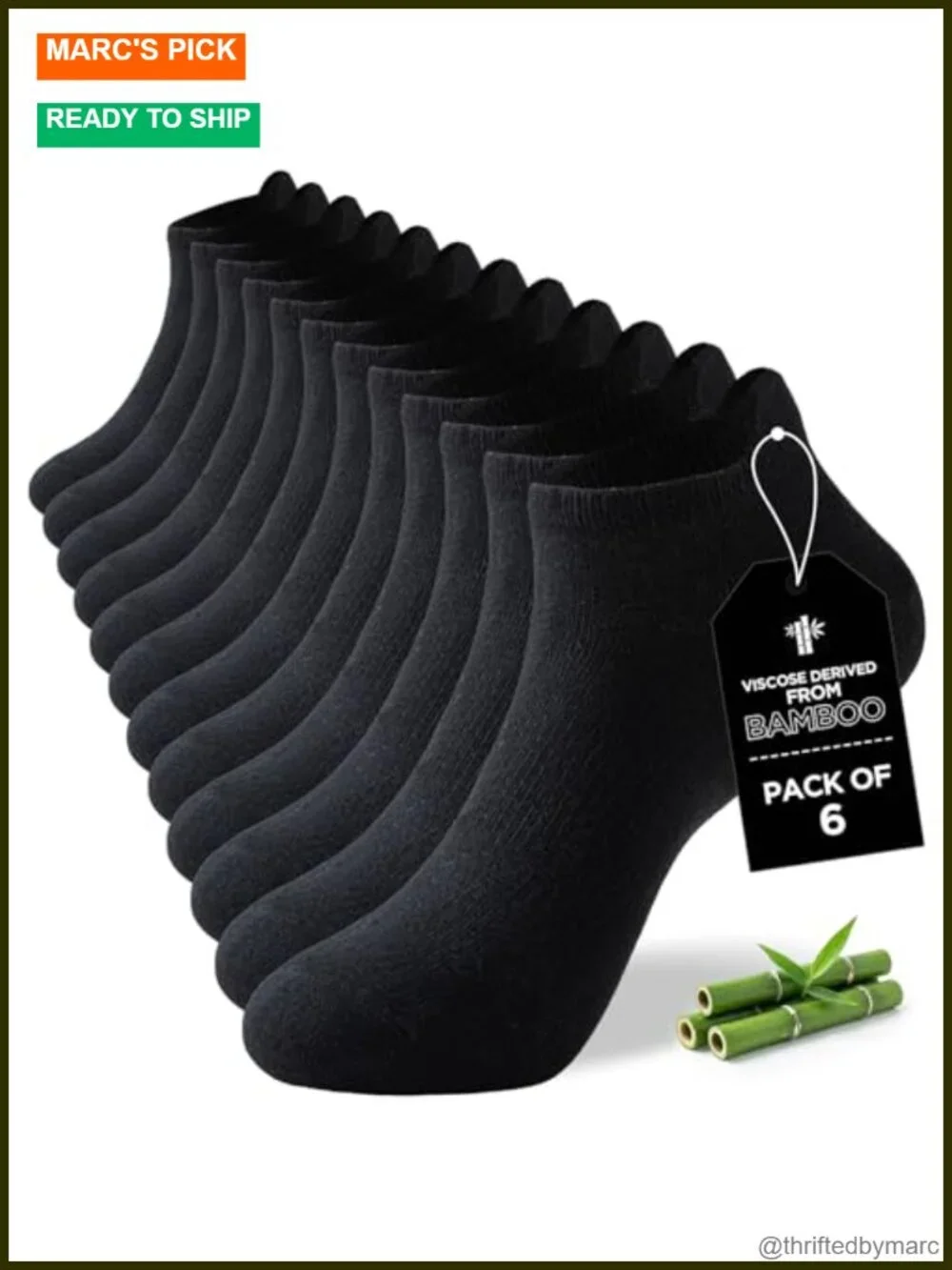 6 Pairs Bamboo Rayon Breathable Low Cut Ankle Socks